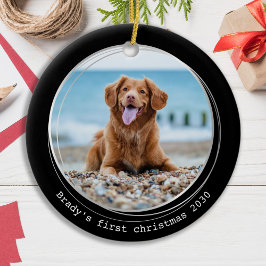Enkelt Pet Photo Personlig Hund älskare jul Julgransprydnad Keramik