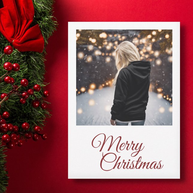 Enkelt Photo God jul Helgdag Card Julkort (Simple Photo Merry Christmas Holiday Card)