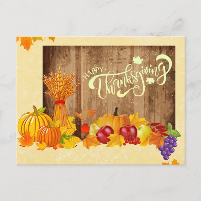 Enkelt Photo Happy thanksgiving Food Hälsning Vykort (Framsida)