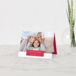 ENKELT PHOTO modern minimum scallop kant red Helgkort