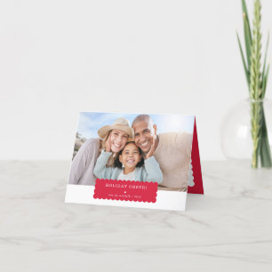 ENKELT PHOTO modern minimum scallop kant red Helgkort