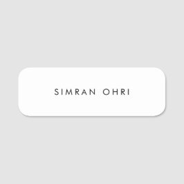 Enkelt Plain White Namnbricka