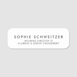 Enkelt Plain White Namnbricka