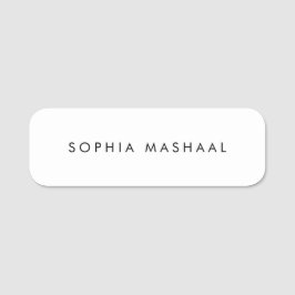 Enkelt Plain White Namnbricka