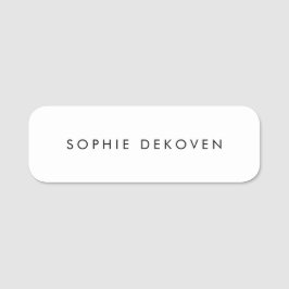 Enkelt Plain White Namnbricka
