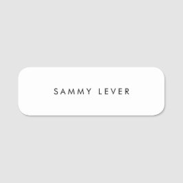 Enkelt Plain White Namnbricka