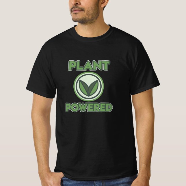 Enkelt PLant Power Toppen Veggie Vegan Vegeterian T Shirt (Framsida)