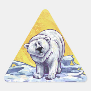 Enkelt Polar Bear Triangelformat Klistermärke