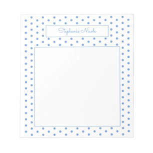 Enkelt Polka Dot Light Blue Personlig Gräns Anteckningsblock