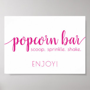 Enkelt Popcorn Pub Händelsetecken för Shock rosa Poster