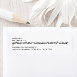 Enkelt preparerad med livsmedelsetiketter returadress etikett