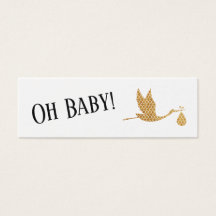 Enkelt Preppy Guld Stork Infoga gift-registerkort