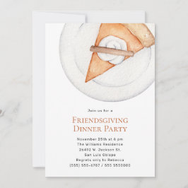 Enkelt Pumpkin Paj Friendsgiving-inbjudan till mid Inbjudningar