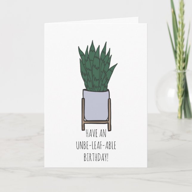 Enkelt punkny snake Plant Birthday Greeting Card Kort (Framsida)