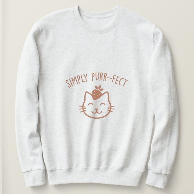 Enkelt Purr-fekt Söt katt-estetisk Tröja (Design framsida)