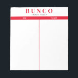 Enkelt Red and White Bunco Bord Tally-Anteckningsb Anteckningsblock<br><div class="desc">Toss en lakan på varje bord om du vill att personen ska hålla jämna steg och effektivisera ditt Bunco-spel med det här redot så att det blir lätt för användan att riva av tally lakan med två tomma kolumner och röda accenter.</div>