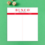 Enkelt Red and White Bunco Bord Tally-Anteckningsb Anteckningsblock<br><div class="desc">Toss en lakan på varje bord om du vill att personen ska hålla jämna steg och effektivisera ditt Bunco-spel med det här redot så att det blir lätt för användan att riva av tally lakan med två tomma kolumner och röda accenter.</div>