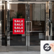 Enkelt Red Business Shop Sale Sign Window Decal
