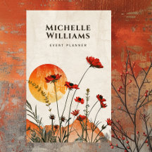 Enkelt Red Poppies Boho Wildblommor Sunset
