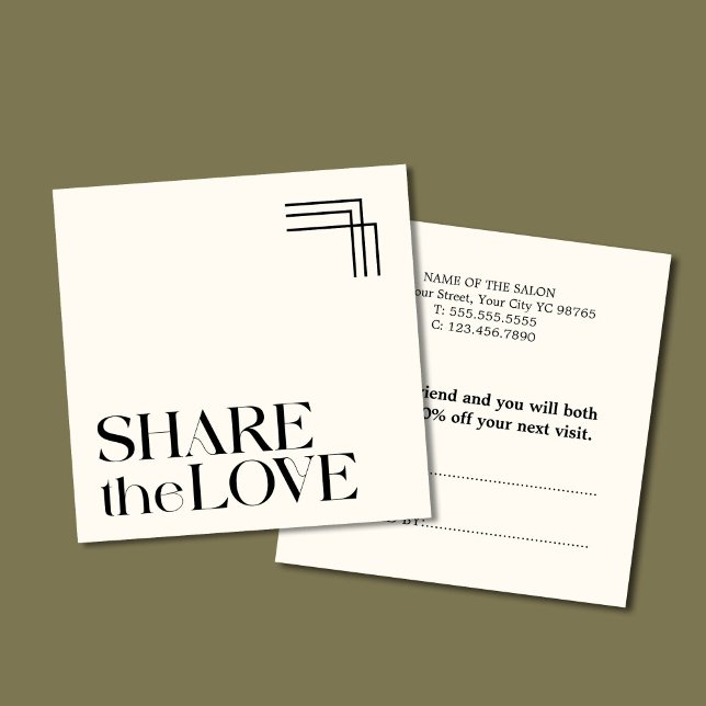 Enkelt referenskort för svart Elegant Boho White Rabattkort (Skapare uppladdad)