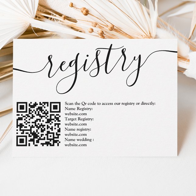 Enkelt register över svartvita bröllop-eleganter inbjudningar (Simple elegant black white wedding registry invitation)