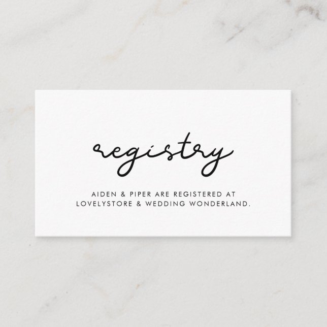 Enkelt registerkort för bröllop tilläggskort (Framsida)