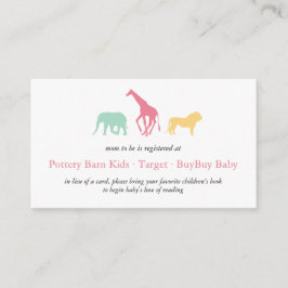 Enkelt registreringshölje för Safari Animal Flicka Tilläggskort