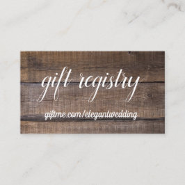 Enkelt registreringskort för träsket Bröllop Visitkort