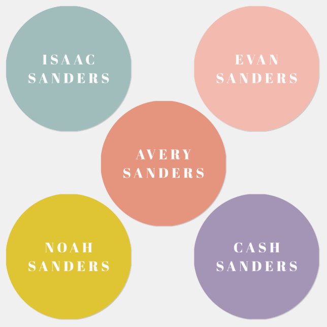 Enkelt regnbåge vattentätt kläder Namn Klistermärke (Grupp)