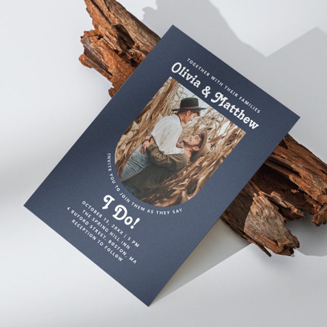 Enkelt rekreo groovy bröllop inbjudningar (Skapare uppladdad)