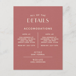 Enkelt + Rengör minimalt Bröllop-detaljhölje Tilläggskort