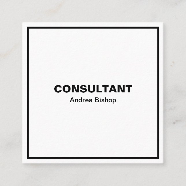 Enkelt rent Ram klassiskt Fyrkantigt Visitkort (Framsida)