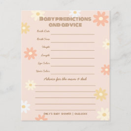 Enkelt Retro Boho Daisy Baby Shower Guessing Game
