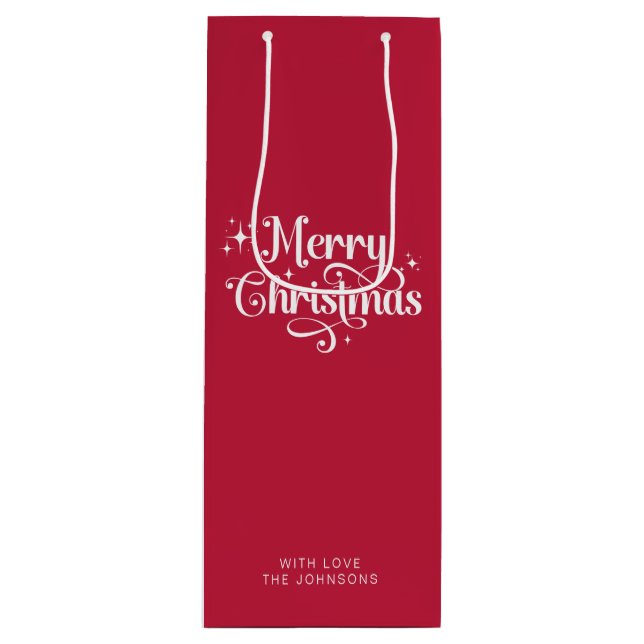 Enkelt Retro-skript, rött och vitt God jul (Framsidan)