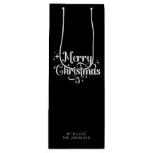 Enkelt Retro-skript, svart och vitt God jul