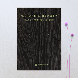 Enkelt Retro Wood Earring Jewelry Visning Card Visitkort