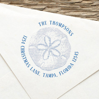 Enkelt Returadress Beach Coastal Sand Dollar Självfärgande Stämpel