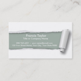 Enkelt riven sönder papper design för original visitkort