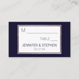 Enkelt Ro-Guld-fiske, havsblått Bröllop Placeringskort