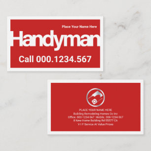Enkelt Röda Ram Handyman Gräns Visitkort