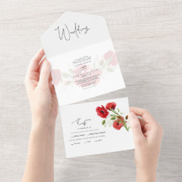Enkelt rödBlommigt Winter Wedding