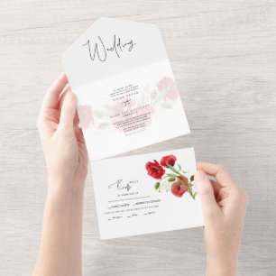Enkelt rödBlommigt Winter Wedding