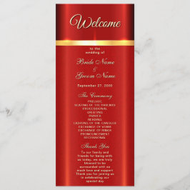 Enkelt rödBröllopsprogram Program