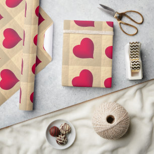 Enkelt rödhjärta Ro Guld, Pappra Presentpapper