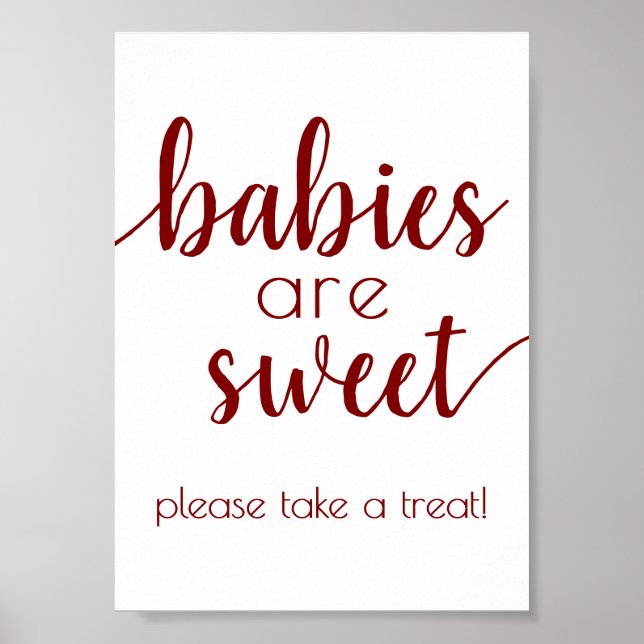 Enkelt rödSpädbarn är Sweet | Kandy Apple Shower Poster (Framsidan)