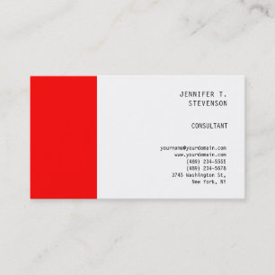 Enkelt rödvit, enkelt, enkel, minimalistisk visitkort