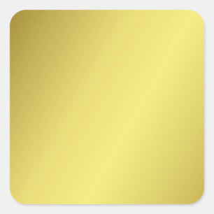 Enkelt roligt, ljust och elegant gult guld fyrkantigt klistermärke