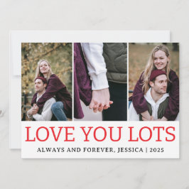 Enkelt romantiskt Kärlek par Valentines day 3-foto Julkort