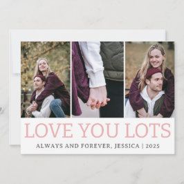 Enkelt romantiskt Kärlek par Valentines day 3-foto Julkort