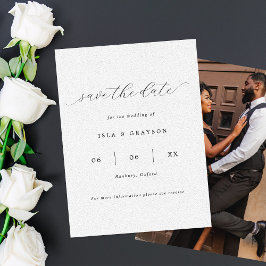 Enkelt romantiskt skript Photo Bröllop Spara Datumet